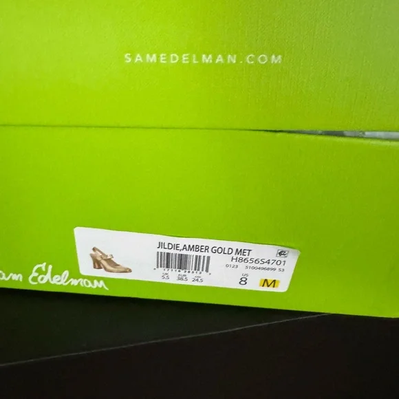 Sam Edelman Gold Textured Heels with Buckle - Picture 4 of 5